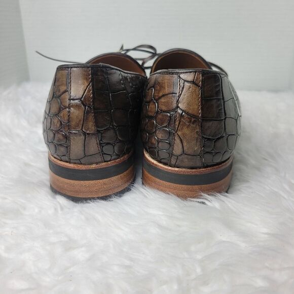 Adorsi The Monti Shoes Last Mens Size 11 Dark Brown Croco Laced Kiltie Loafer main image 10